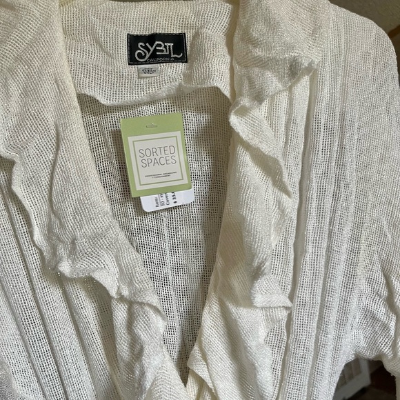 Sybil Vintage White Tweed-Knit Ruffled Maxi Dress - Picture 7 of 10